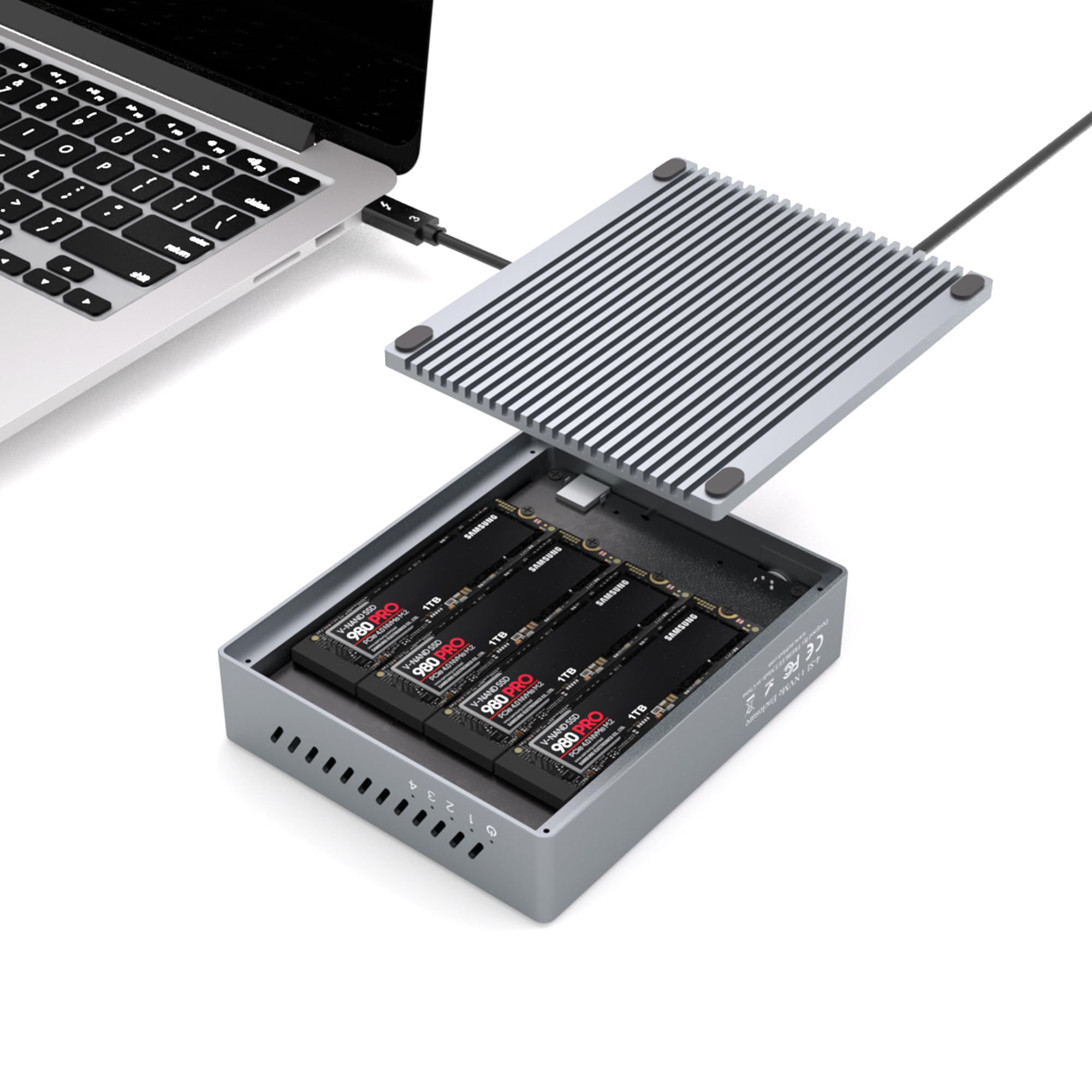 Amazon.com: Thunderbolt 3 Four-Slot M.2 NVMe SSD Enclosure 40Gbps
