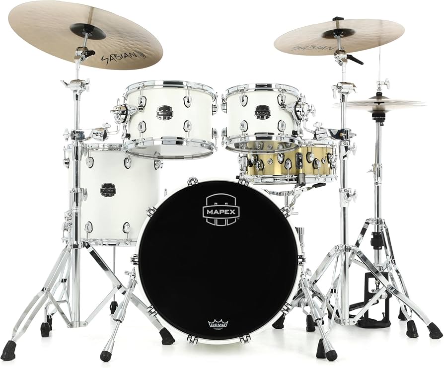 Amazon.com: Mapex Saturn 4-piece Rock Shell Pack - Satin White