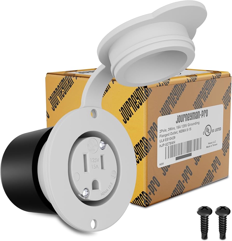 Journeyman-Pro 5279 15 Amp 120-125 Volt, NEMA 5-15 Flanged Outlet