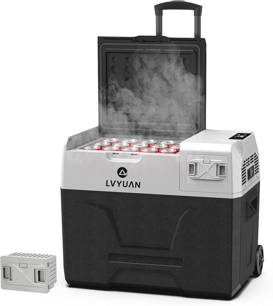 Amazon.co.jp: LVYUAN ポータブル冷蔵庫 40L 車載冷蔵庫 -20℃～20