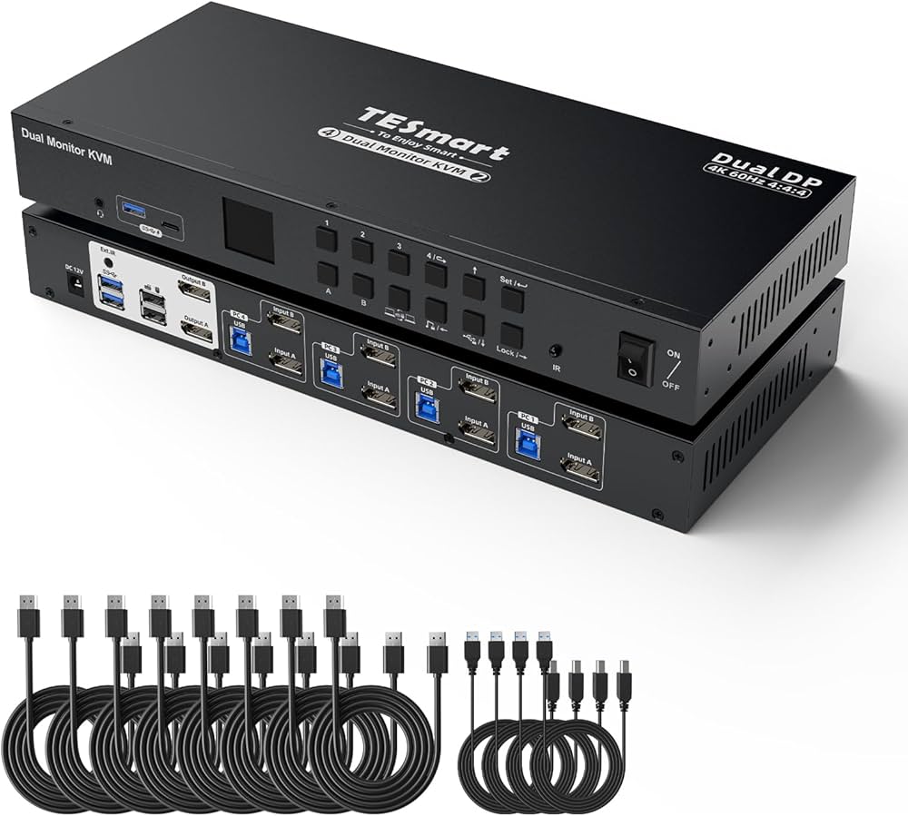 Amazon.co.jp: TESmart DisplayPort 4入力2出力 KVMスイッチUSB3.0 KVM