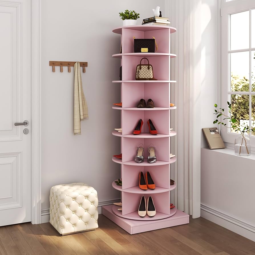 Amazon.com: Gnrolaz 360 Rotating Shoe Rack, 7-Tier Vertical Corner