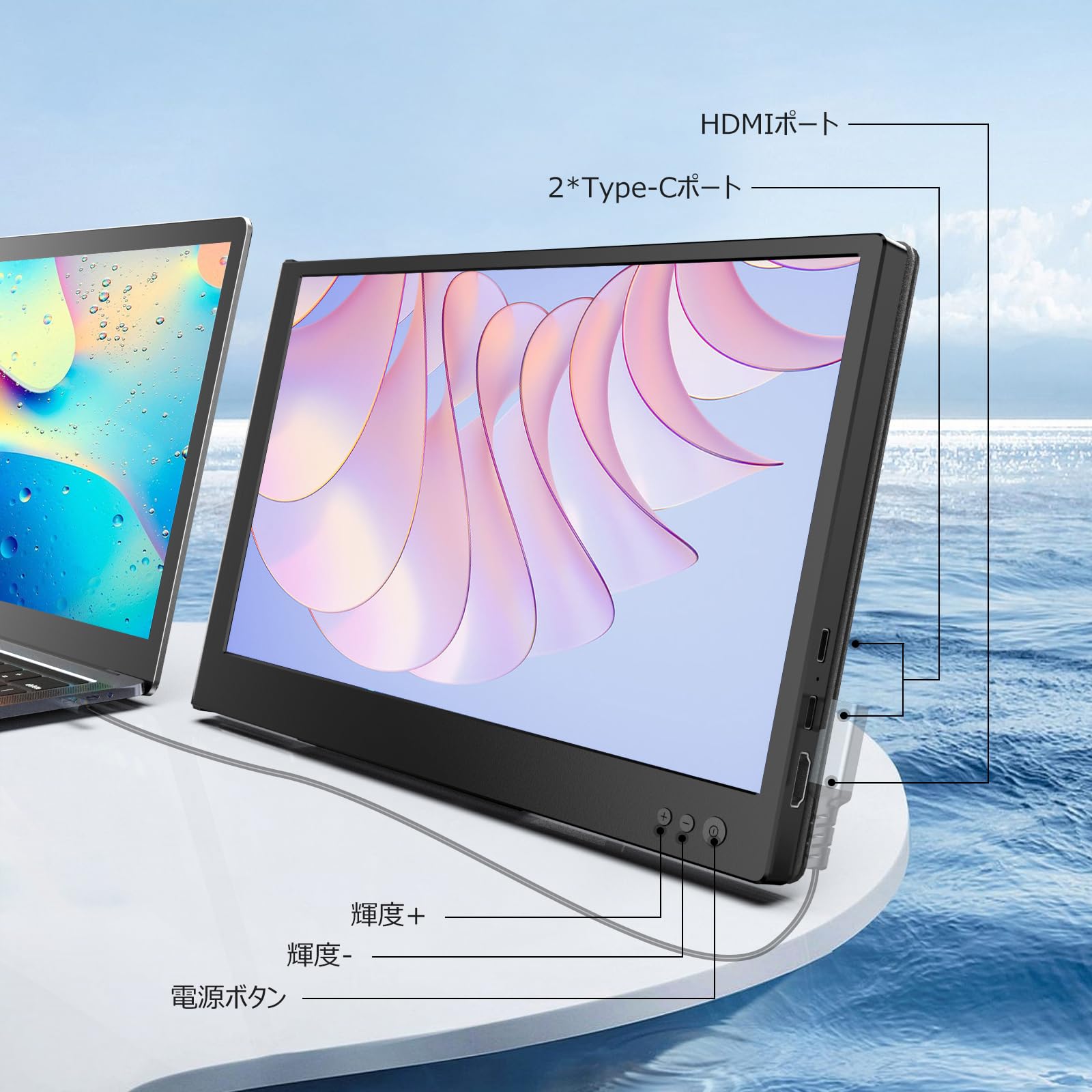 Amazon.co.jp: Kwumsyポータブルモニターは、11.6インチのHD