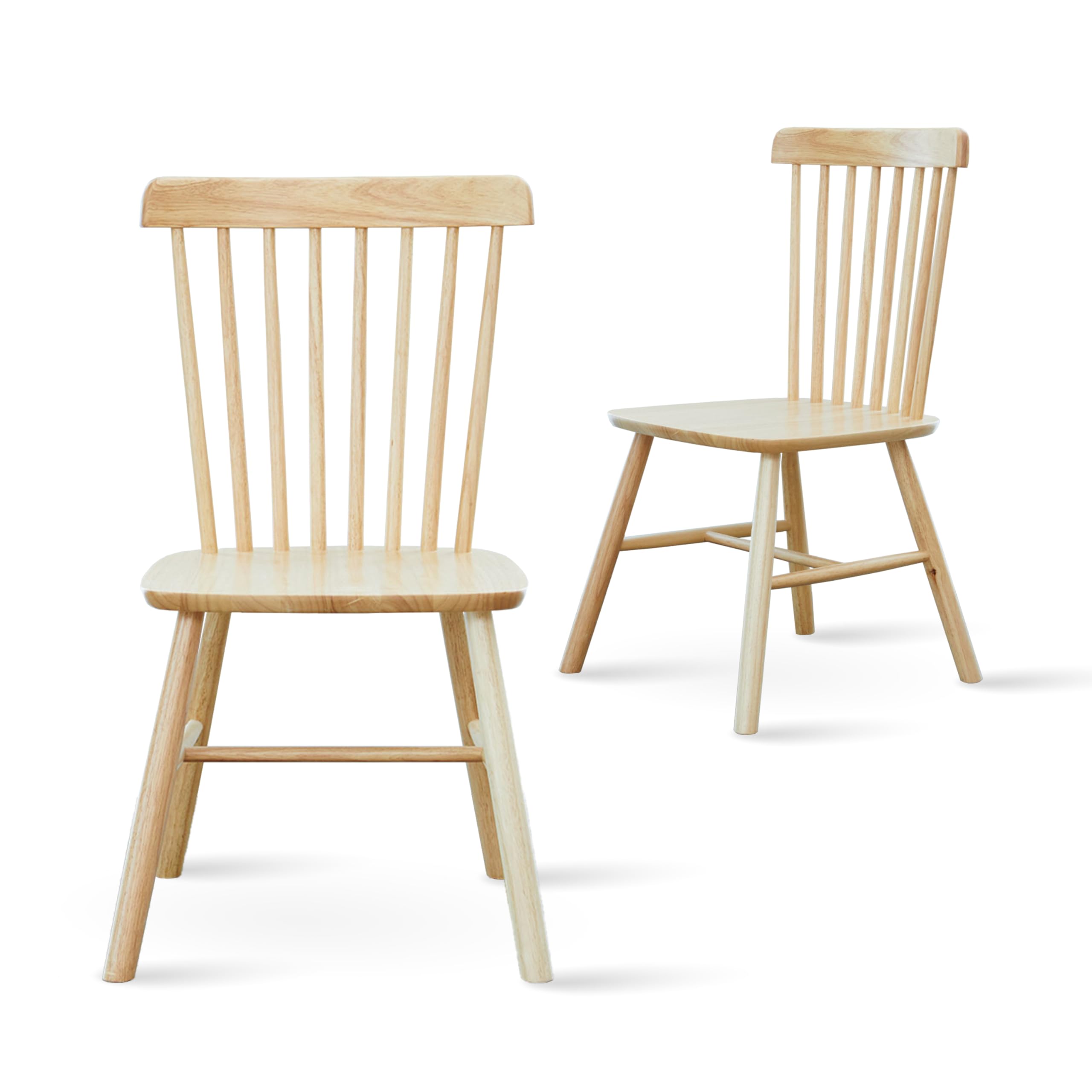 木製スピンドルバックダイニングチェア2脚セット