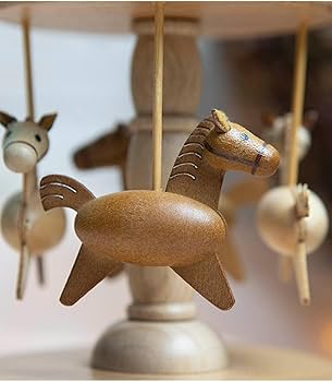 Amazon.co.jp: メリーゴーランドのオルゴール 木製オルゴール