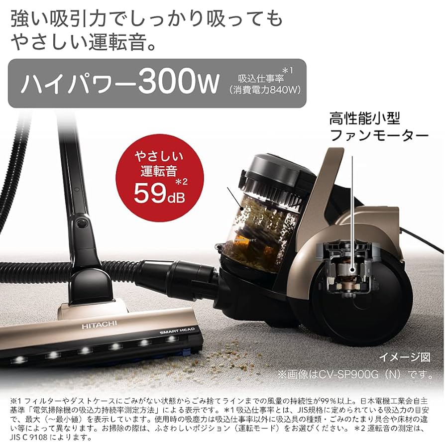 HITACHI サイクロン掃除機 パワかる CV-SP300G レッド 日本製 【公式通販】