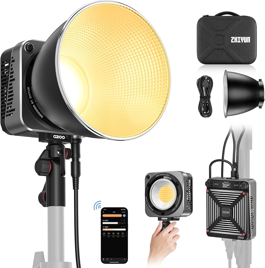 Amazon.com : Zhiyun LED Video Light MOLUS G200 COB 200W Bowens