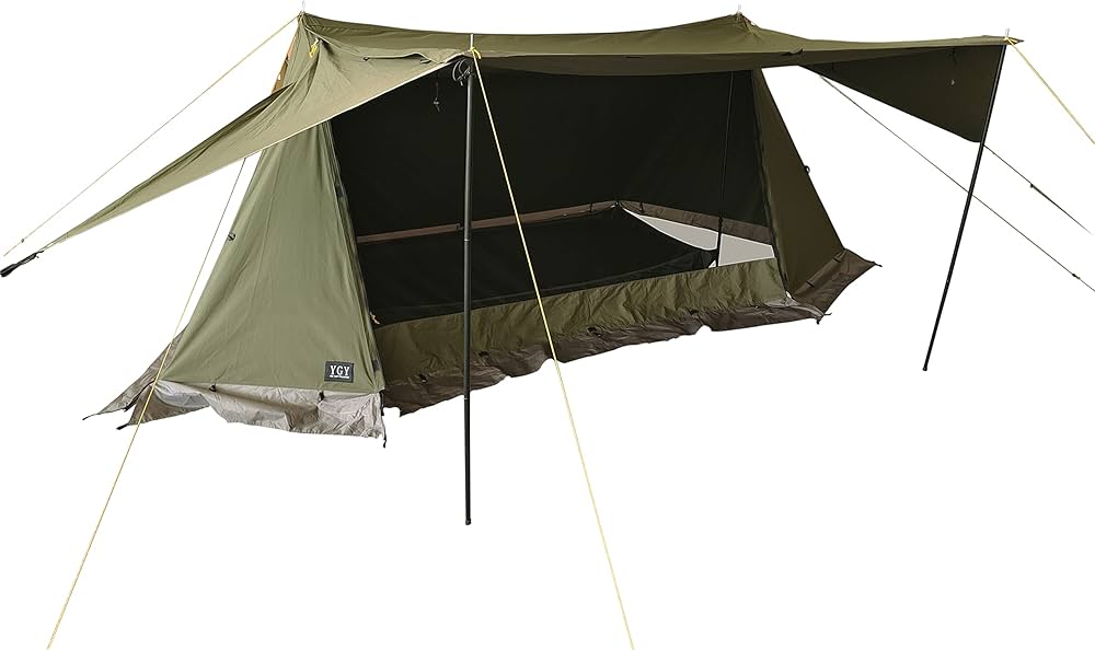 Amazon | YGY軍幕パップテントTC素材 4シーズン適用ソロキャンプテント