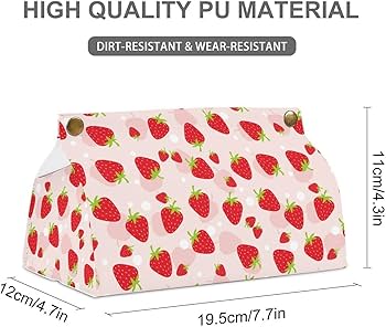 Amazon｜ティッシュケース いちご柄 苺柄 イチゴ柄 ティッシュボックス