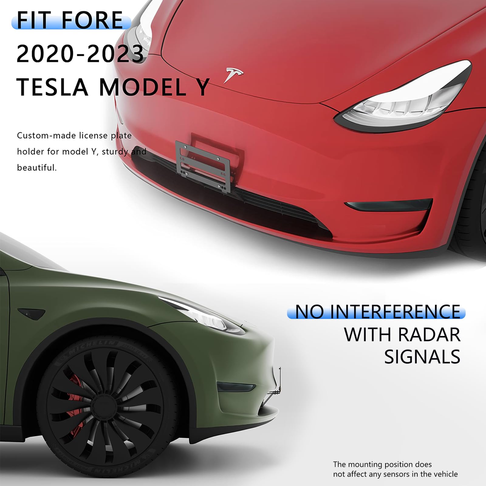 Amazon.co.jp: ドリル不要 ナンバープレートホルダー テスラモデルY用