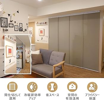 Amazon｜Augido、パネルカーテン、パネルスクリーン、間仕切り、40cmx5