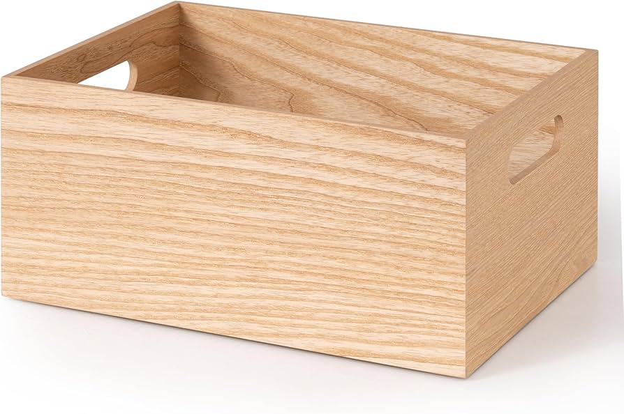 Amazon.co.jp: Marsmiles 木製収納ボックス 丈夫な収納ケース ハンドル