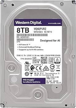 Amazon | Western Digital - WD 8TB パープル 監視 内蔵ハードドライブ