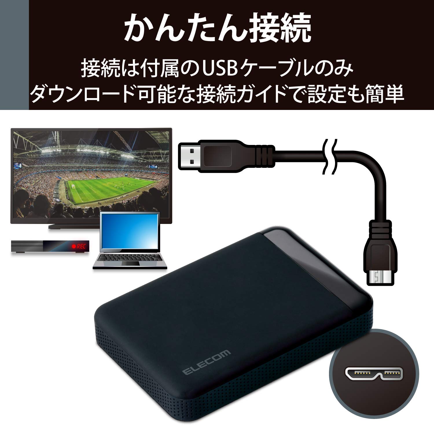Amazon.co.jp: エレコム HDD ポータブルハードディスク 2TB SeeQVault
