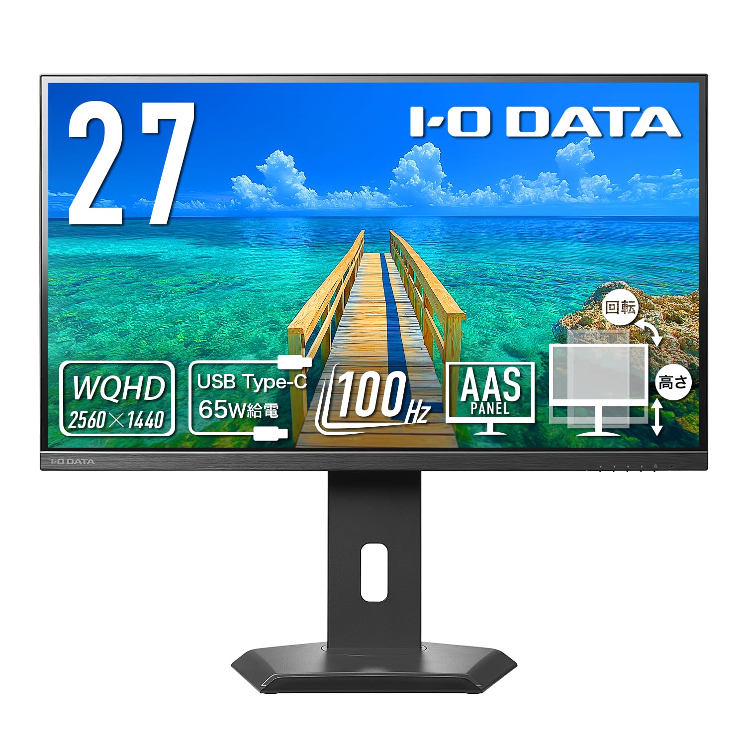 Amazon.co.jp: IODATA モニター 27インチ WQHD 100Hz Type-C給電 USB