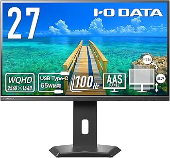 Amazon.co.jp: IODATA モニター 27インチ WQHD 100Hz Type-C給電 USB