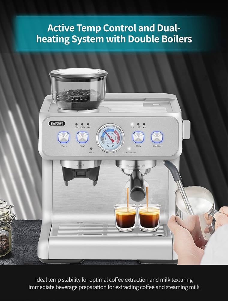 Amazon | Gevi エスプレッソマシン 20バー グラインダー&スチーム