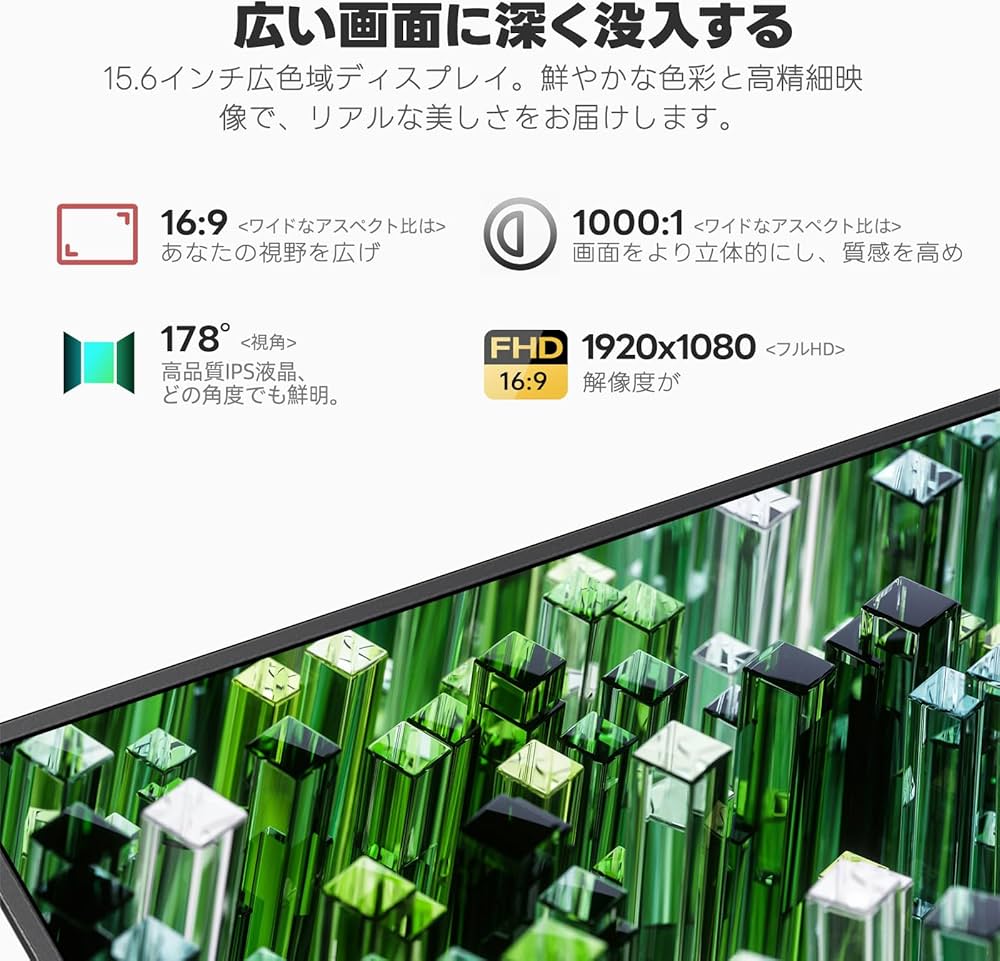 Amazon.co.jp: Intehill モバイルモニター 15.6 インチ 非光沢 IPS液晶