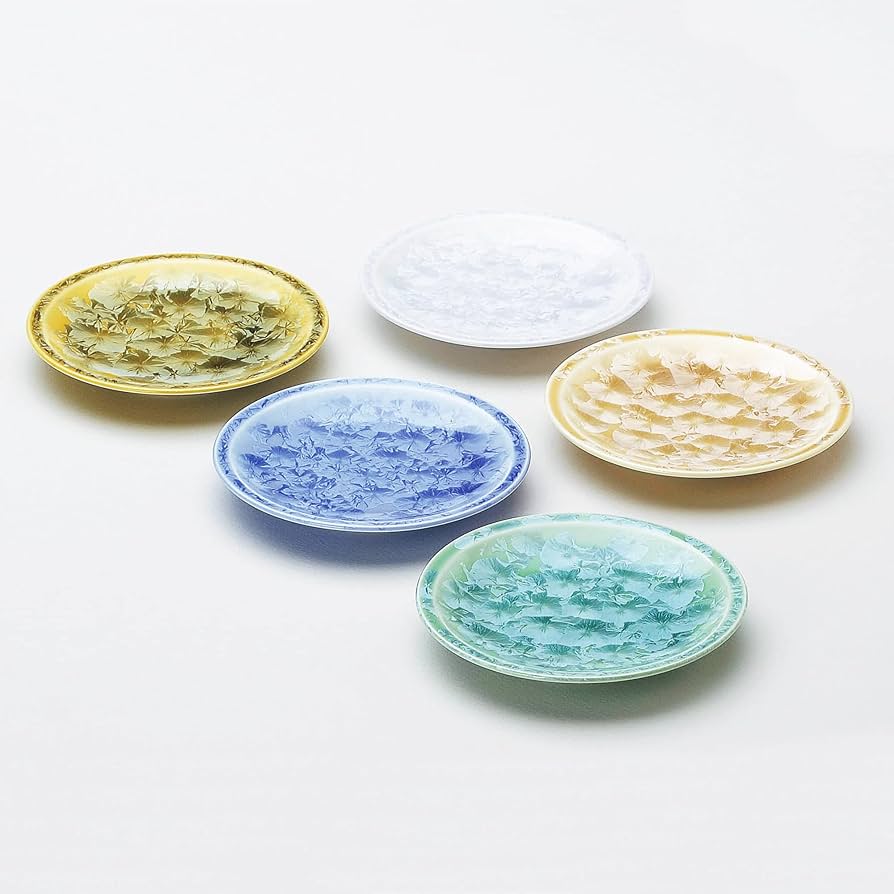Amazon.co.jp: 京焼 清水焼 陶あん窯 銘々皿 揃 (5点セット) 花結晶