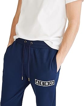 Amazon.com: Aero Logo Fleece Jogger Pant- Box Logo, Cadet Navy, XS