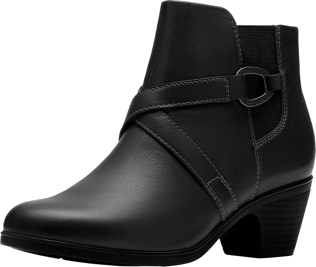 Amazon.com | Clarks Women's Emily 2 Henley Black Leather 5.5