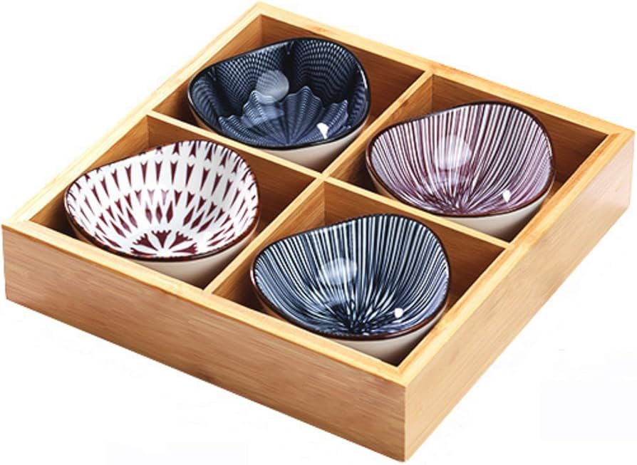 Amazon｜Lake key 業務用 仕切りトレー 小皿 セット 竹製 トレイ 2/3/4