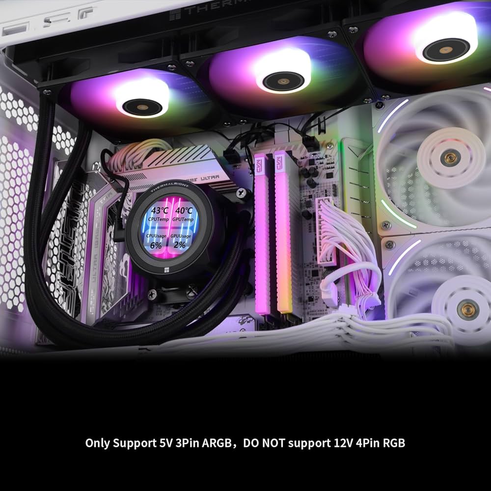 Amazon.co.jp: Thermalright CORE Vision 360 ブラック ARGB-360mm AIO