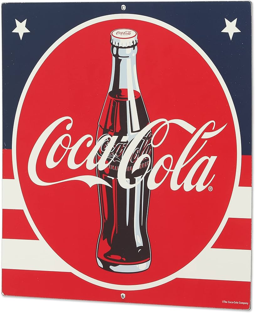 Amazon.com: Coca-Cola Metal Sign With American Flag - Vintage