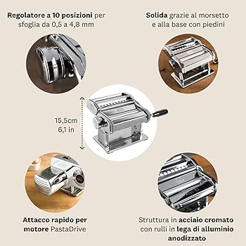 Amazon.com: MARCATO Made in Italy Atlas 150 Classic Manual Pasta