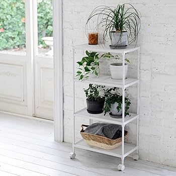 Amazon｜[山善] スチールラック 4段 棚はモノが落ちないメッシュ仕様