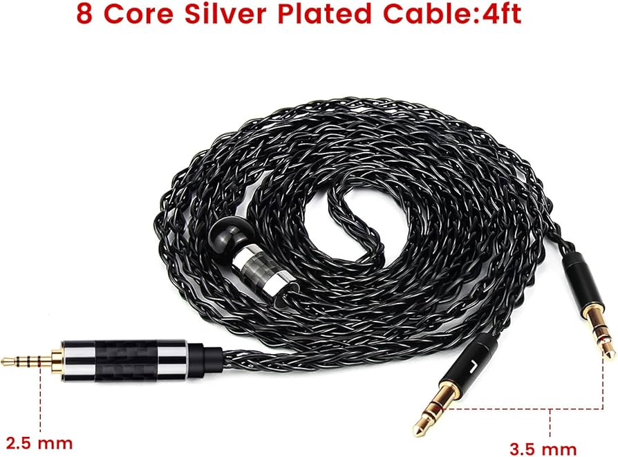 Amazon | 2.5mm バランスケーブル - デュアル3.5mm 交換用 Hifiman