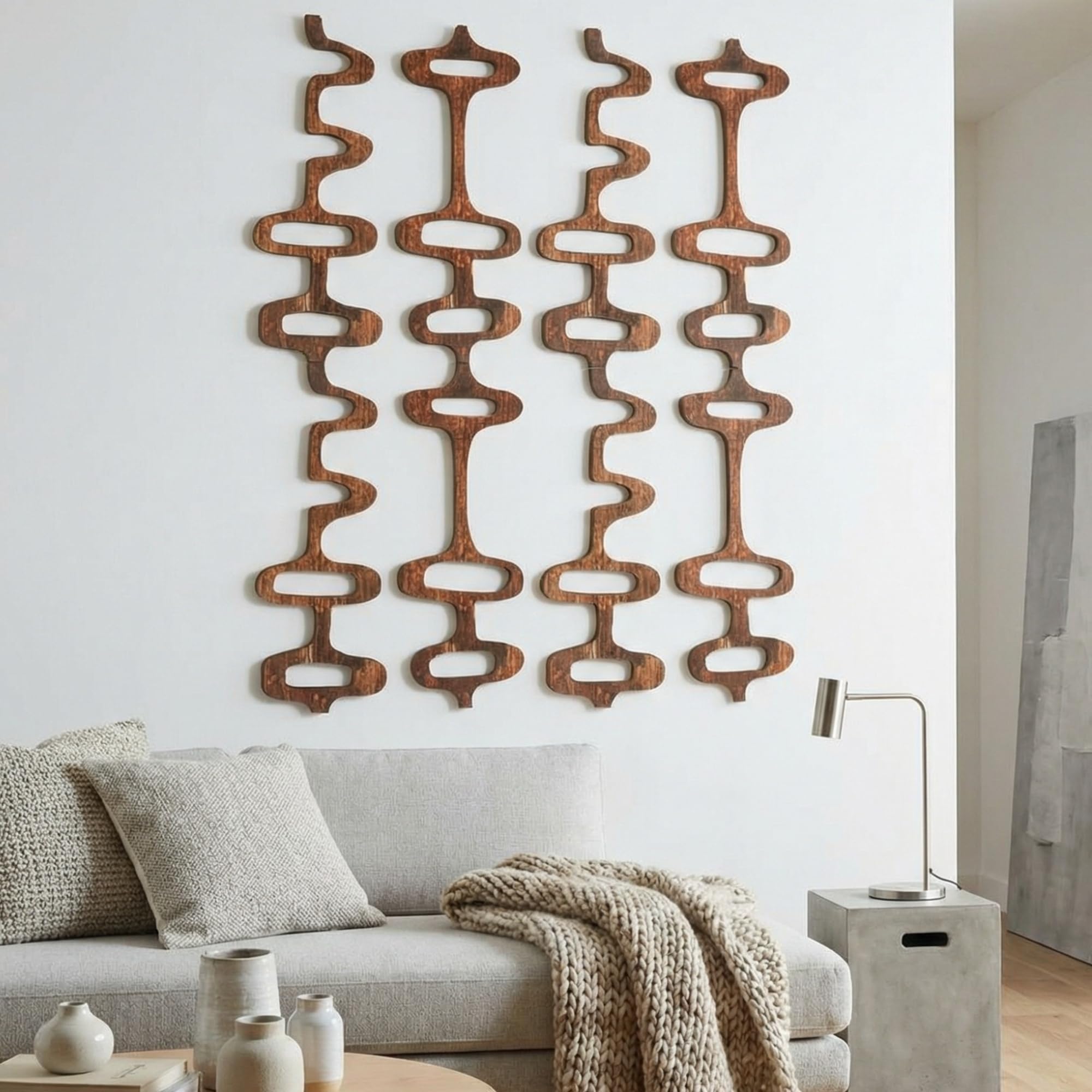 Amazon.com: Wenqik 8 Pack Mid Century Modern Wall Decor Wood