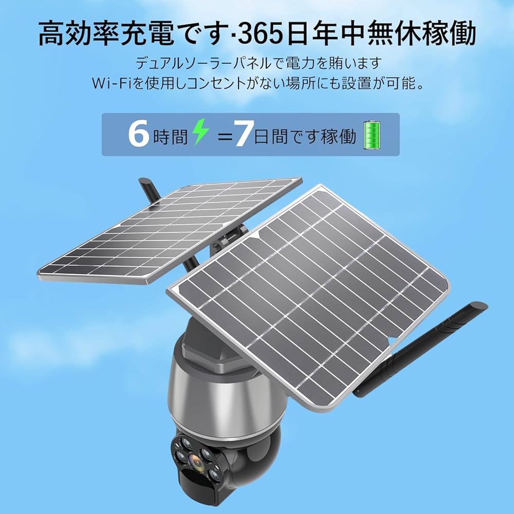 Amazon.co.jp: 防犯カメラ 屋外 ソーラー 家庭用 【ソーラー充電 / 500
