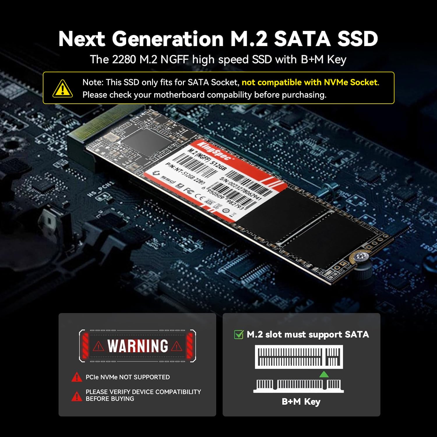 内蔵型SSD HESRAY M.2 2280 NGFF SSD 4TB SATA3.0 HESRAY M 2 2280