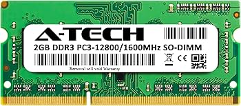 A-Tech 2GB DDR3 1600MHz PC3-12800 CL11 SODIMM 204-Pin Non-ECC SO