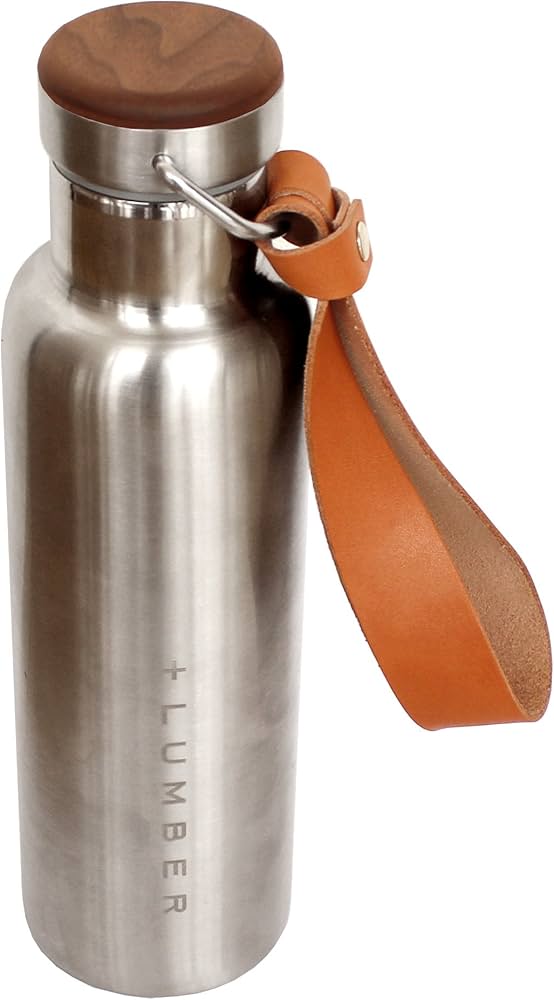 Amazon｜+LUMBER by Hacoa THERMO BOTTLE ステンレス素材の水筒に銘木