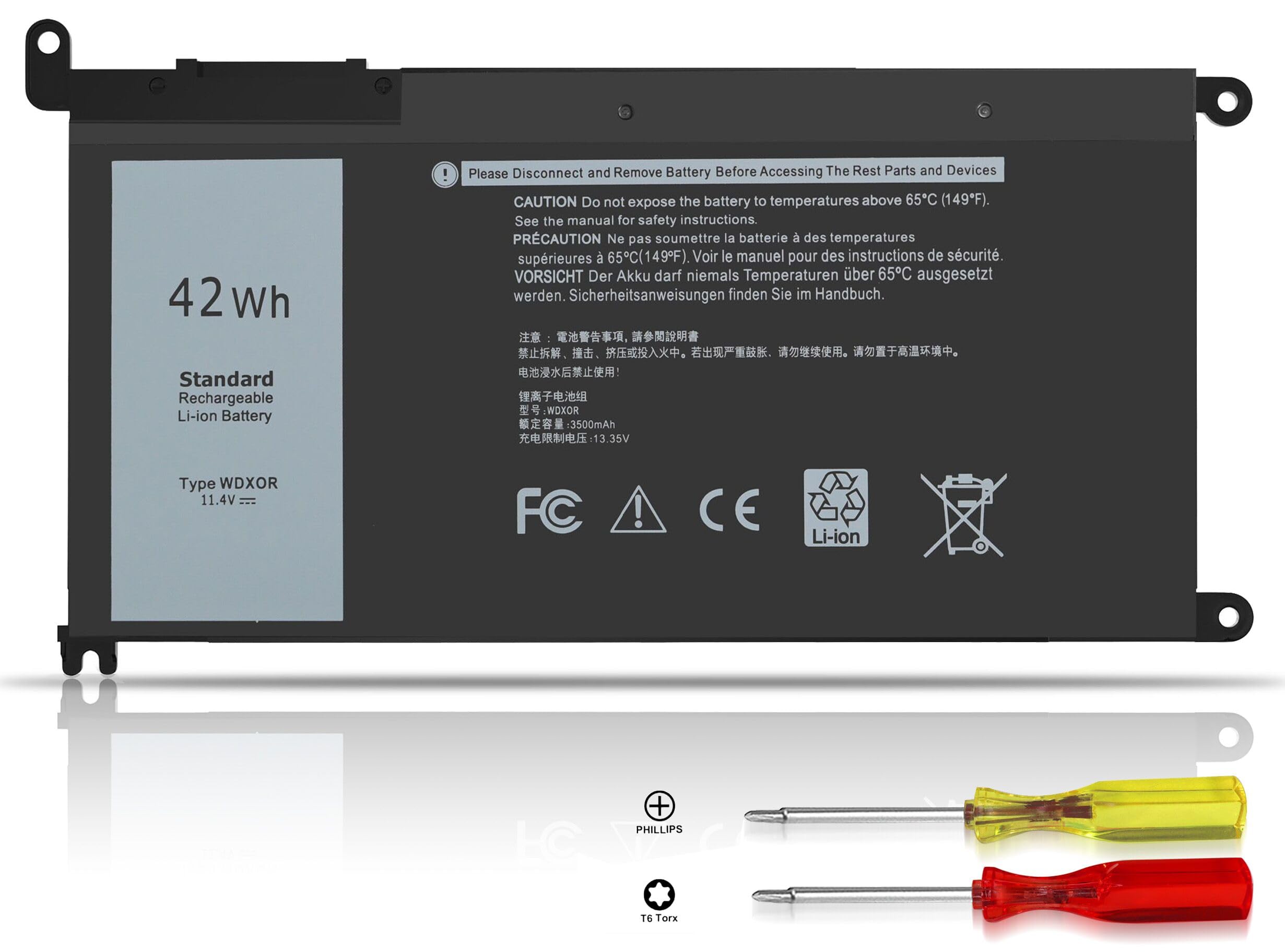 Amazon.com: 42wh WDXOR Laptop Battery for Dell Inspiron 13 15 5000