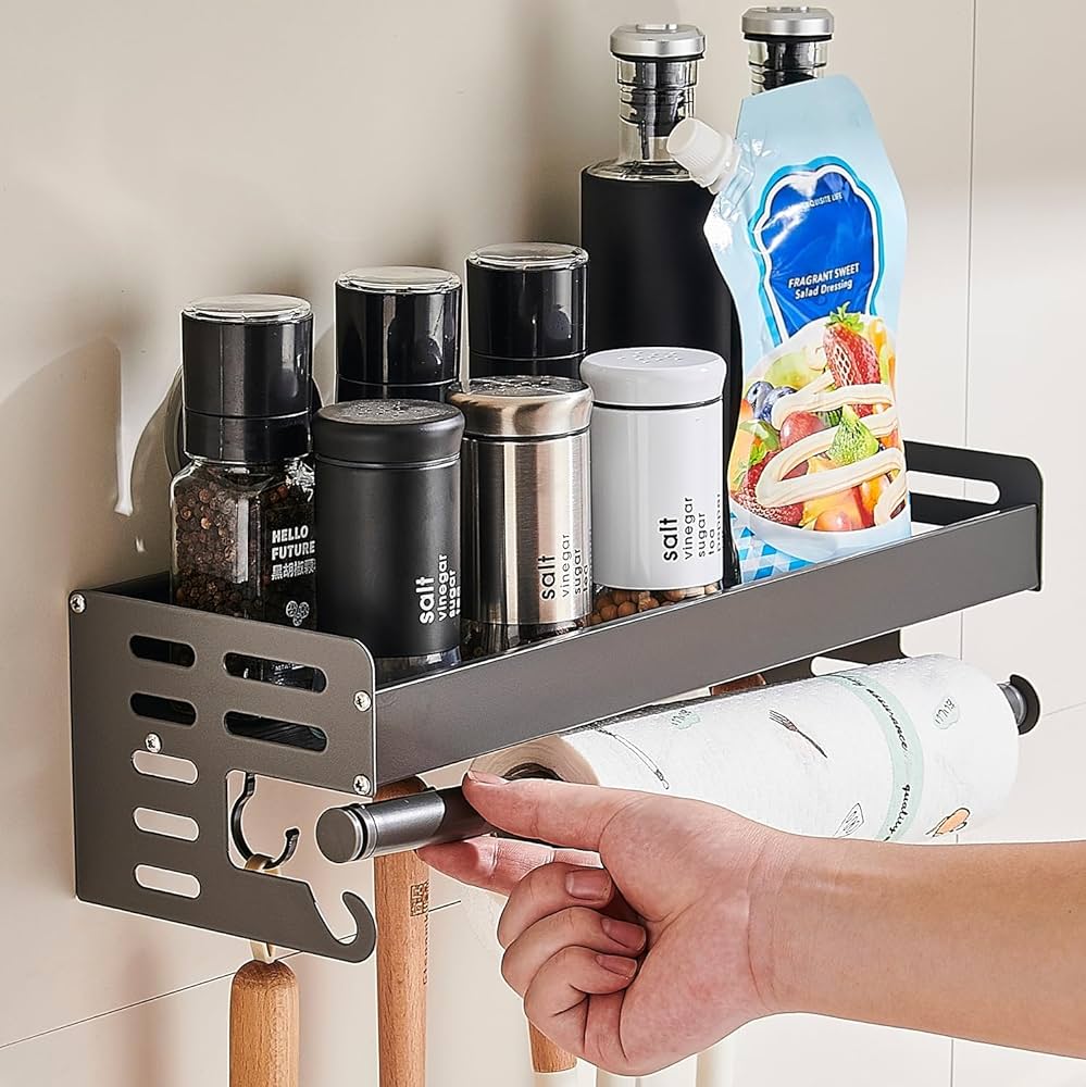 Amazon｜GOENDR 調味料ラック 吸盤 スパイスラック 壁掛け キッチン