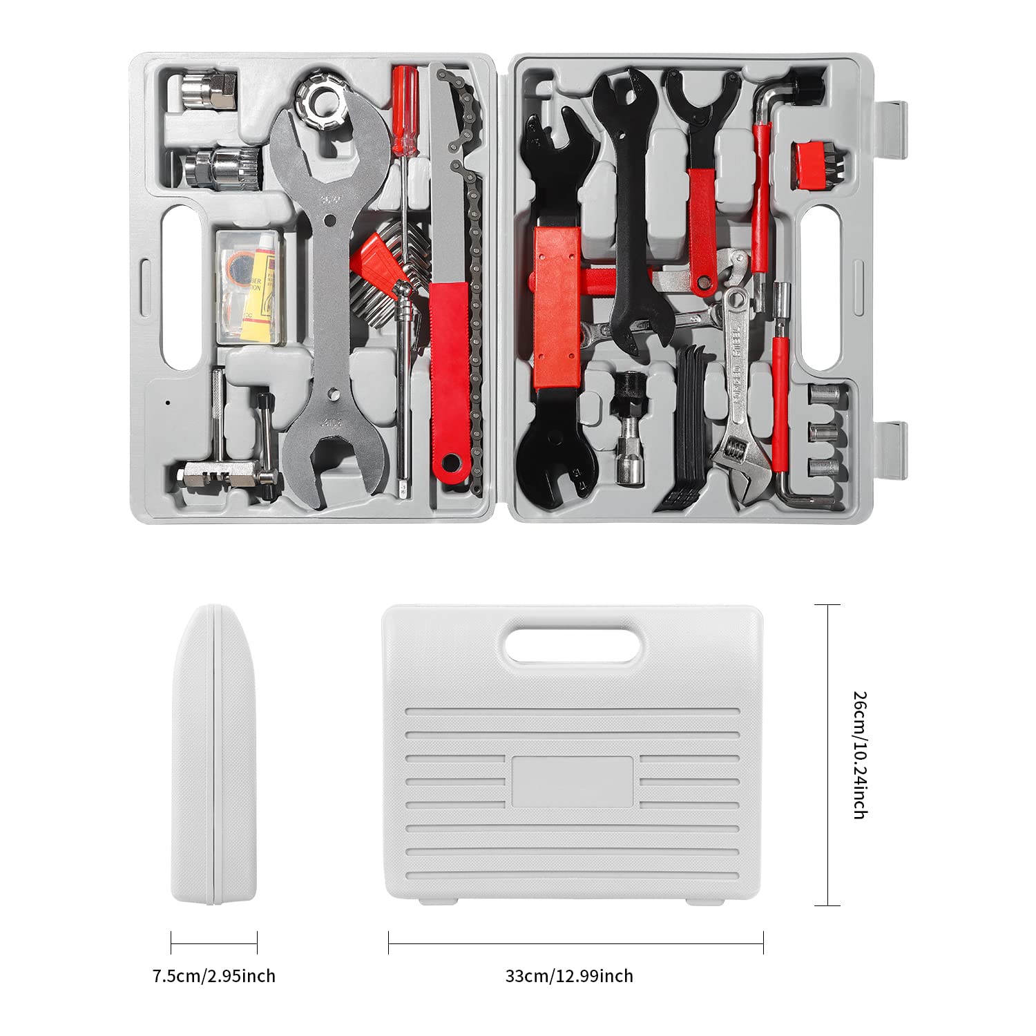 Amazon.co.jp: ZXMOTO 自転車修理ツールキット 44ピース 自転車マルチ