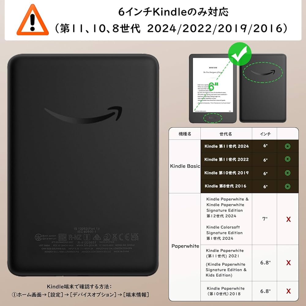 Amazon.co.jp: MoKo Kindle ケース 6インチ 第11/10/8世代 2024/2022