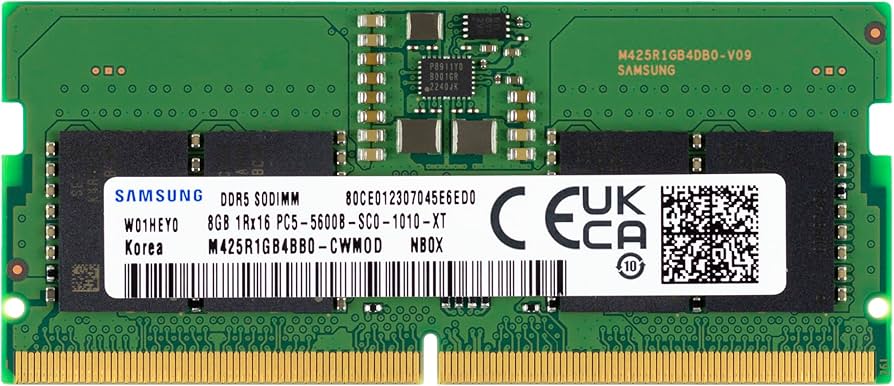 Samsung 8GB DDR5 5600MHz PC5-44800 CL46 SODIMM 1Rx16 Single Rank