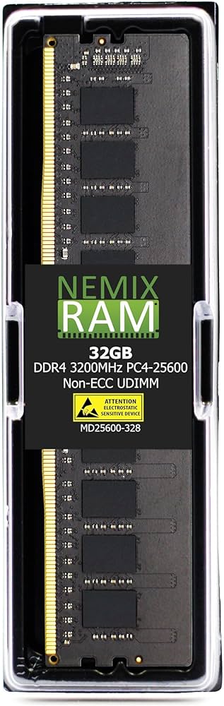 NEMIX RAM 32GB (1X32GB) DDR4 3200MHZ PC4-25600 2Rx8 1.2V CL22 288