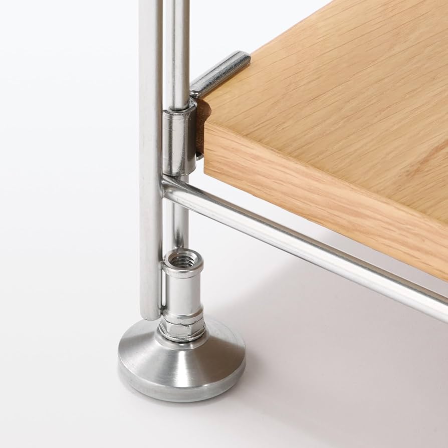 Amazon｜無印良品 ステンレスユニットシェルフ オーク材棚セット 大 幅