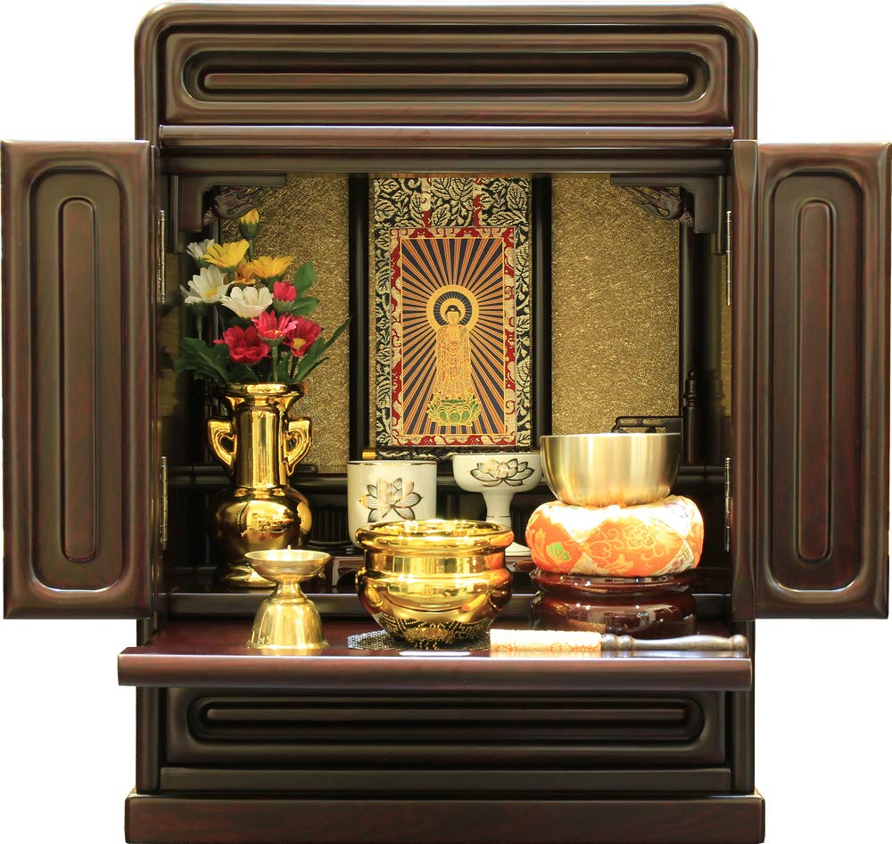 Amazon｜松山神仏具店 ミニ仏壇 仏具セット 14号 桜 上置き コンパクト