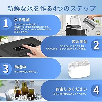 Amazon.co.jp: WIE 製氷機【ハンドル付き氷バスケット 高速製氷 自動