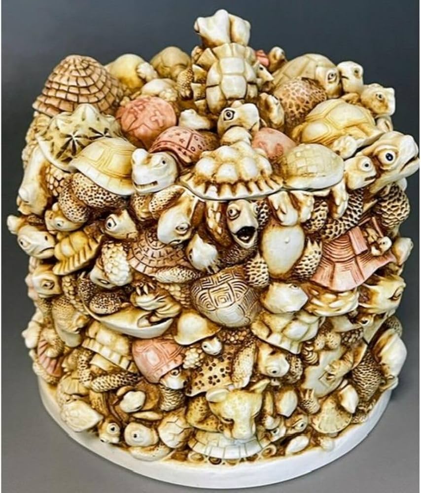 Amazon.co.jp: ハーモニーキングダム 亀 小物入れ カメ かめ 彫刻 置物