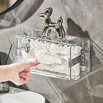 Amazon｜HEHW ティッシュケース 吸盤 壁掛け式 波紋 ティッシュ