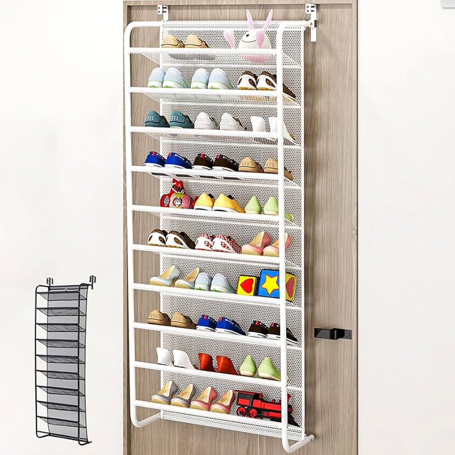 Amazon｜life_mart シューズラック 扉掛け 【 スリム 大容量 10段 幅56
