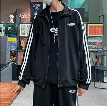 Amazon | [D.IIZOO] 春秋 長袖 セットアップ ジップアップ ジャケット