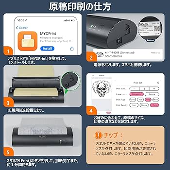 Amazon.co.jp: VLOXOタトゥー下絵転写用 持ち運びポータブル コピー